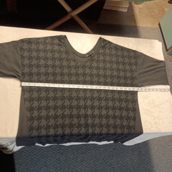 French Laundry 3X Black Houndstooth V Neck Long Sleeve Oversized Tunic Top - Picture 7 of 8